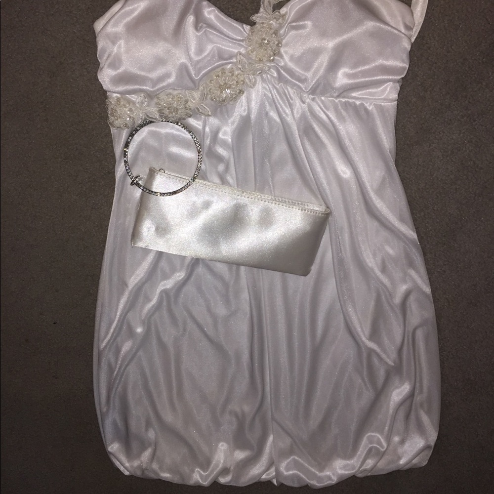 White fancy prom or homecoming dress